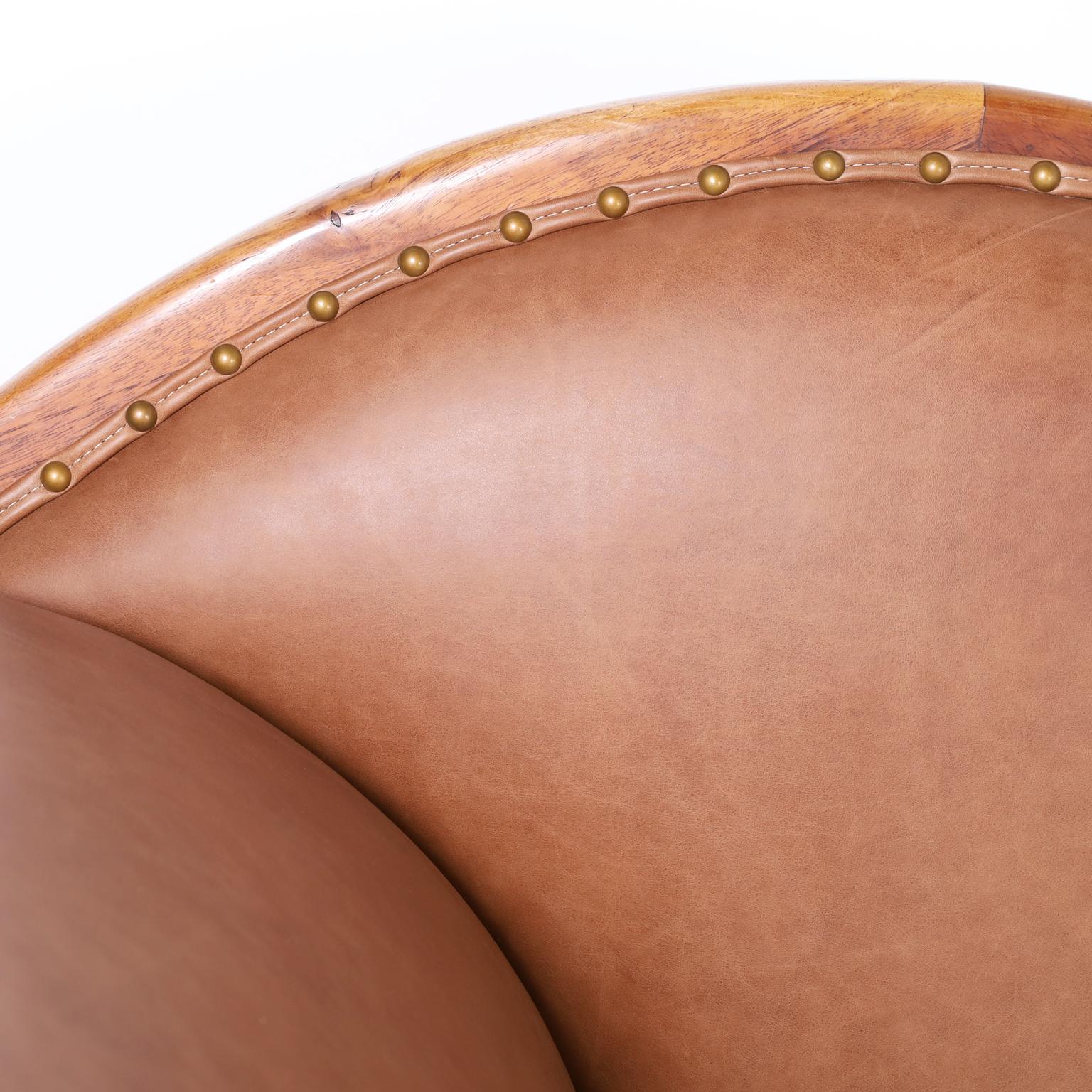 Anglo Indian Daybed or Récamier with Brown Leather 2