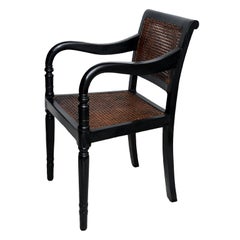 Anglo Indian Ebonized Desk/Open Armchair, circa 1880