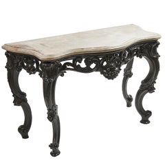 Anglo-Indian Ebonized Mahogany Console, Attributed to Edmonds of Calcutta