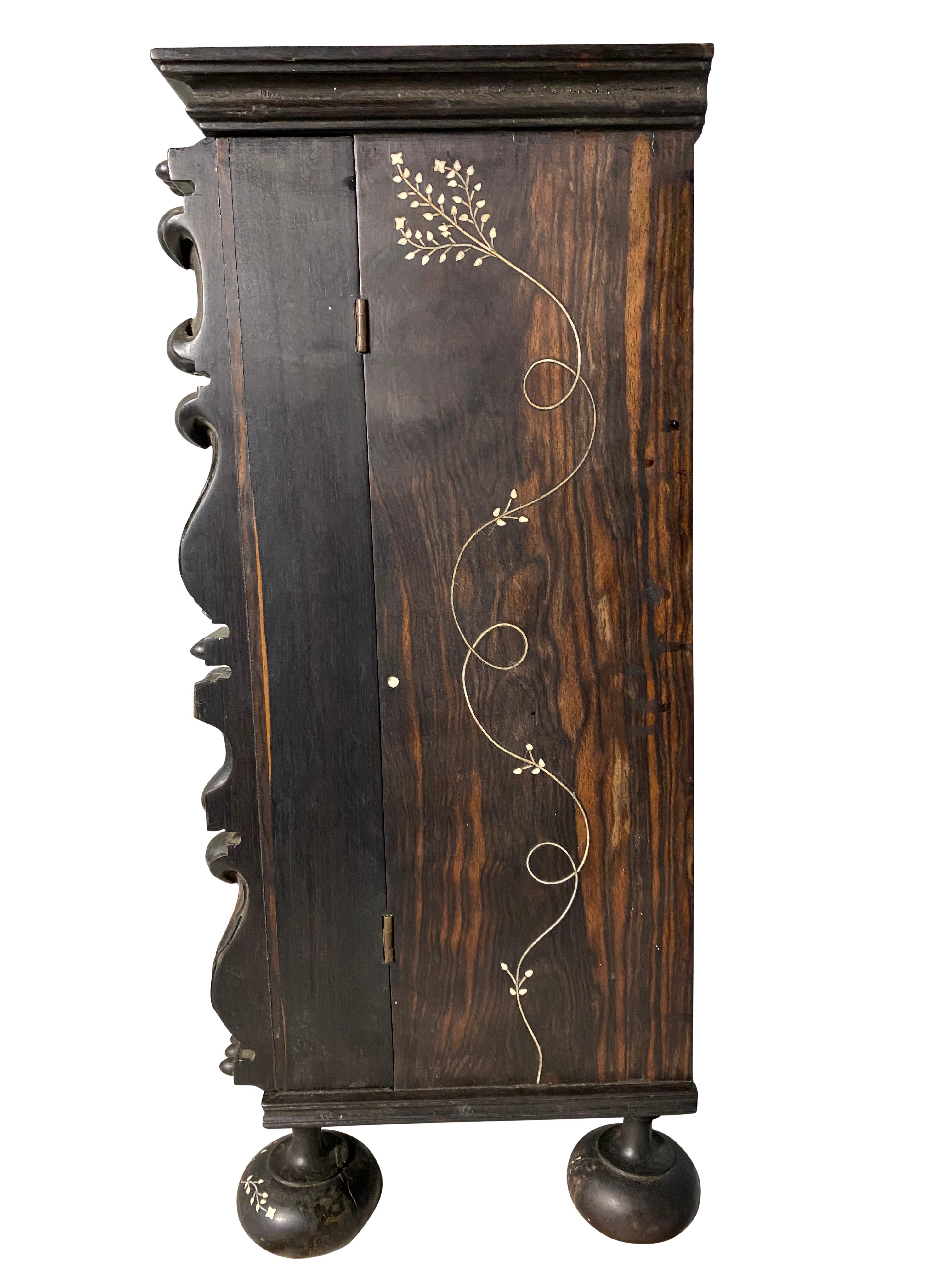 Anglo-Indian Ebony Inlaid Cabinet, 19th Century For Sale 9