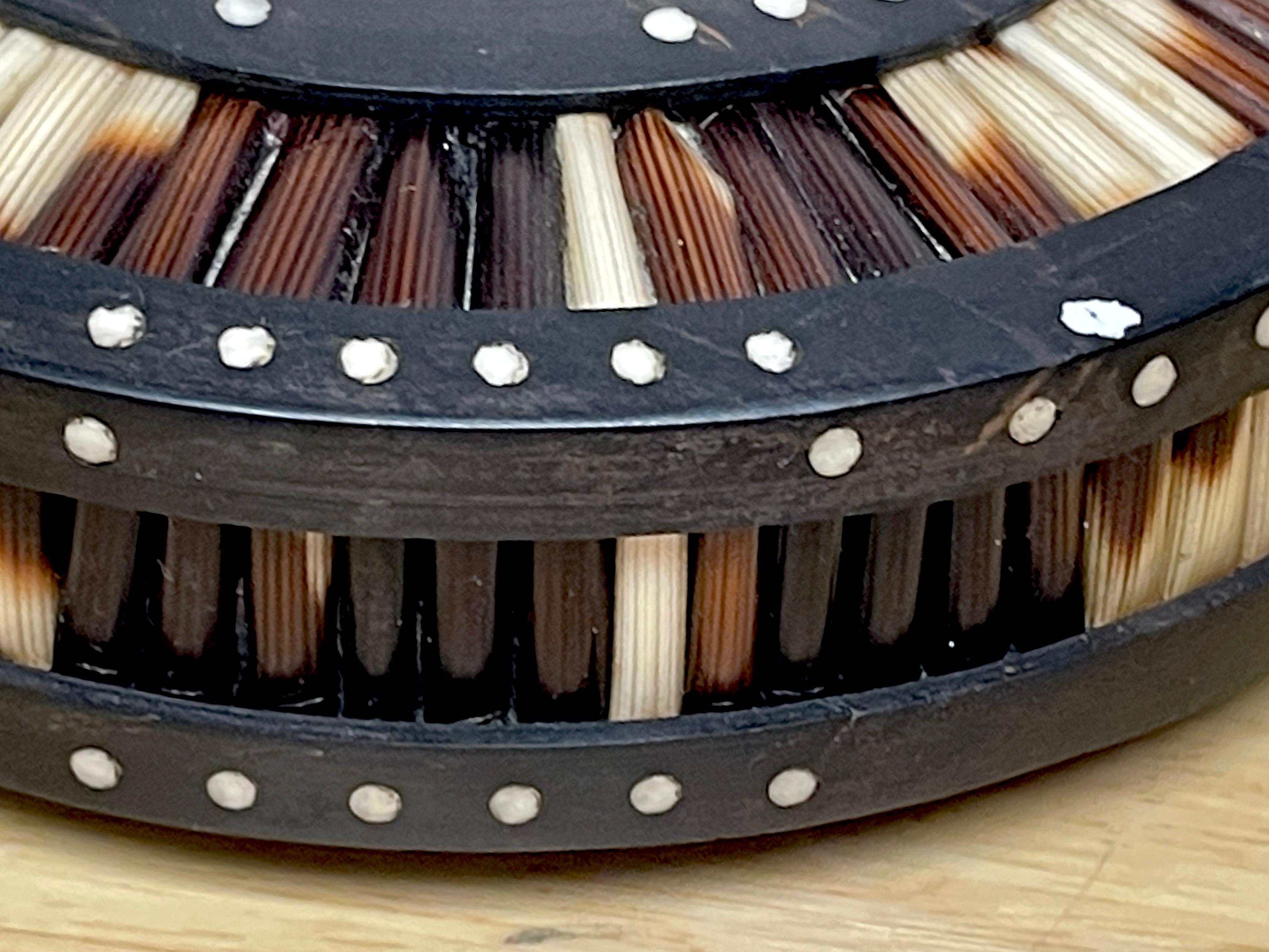 Anglo, Indian Ebony & Porcupine Quill Inlaid Vide-Poche In Good Condition For Sale In West Palm Beach, FL
