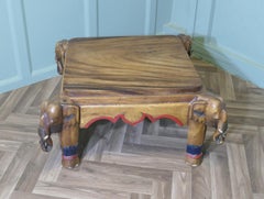 Anglo Indian Elephant Coffee Table   A superb piece of Folk Art Design, the tabl