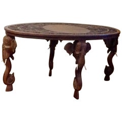 Antique Anglo-Indian Elephant Motif Coffee Table