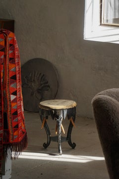 Anglo-Indian Elephant Stool / Table, Ebonized Hardwood, circa 1900–1920