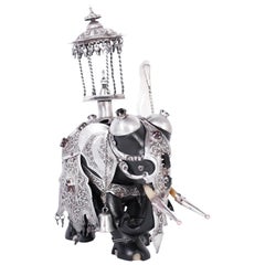 Anglo Indian Embellished Elephant Sculpture