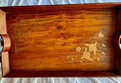 Anglo-Indian Folding Rosewood Tray/Butler's Table With Mixed Metal Inlay