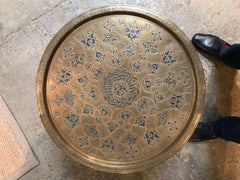 Anglo-Indian Folding Table with Metal Tray