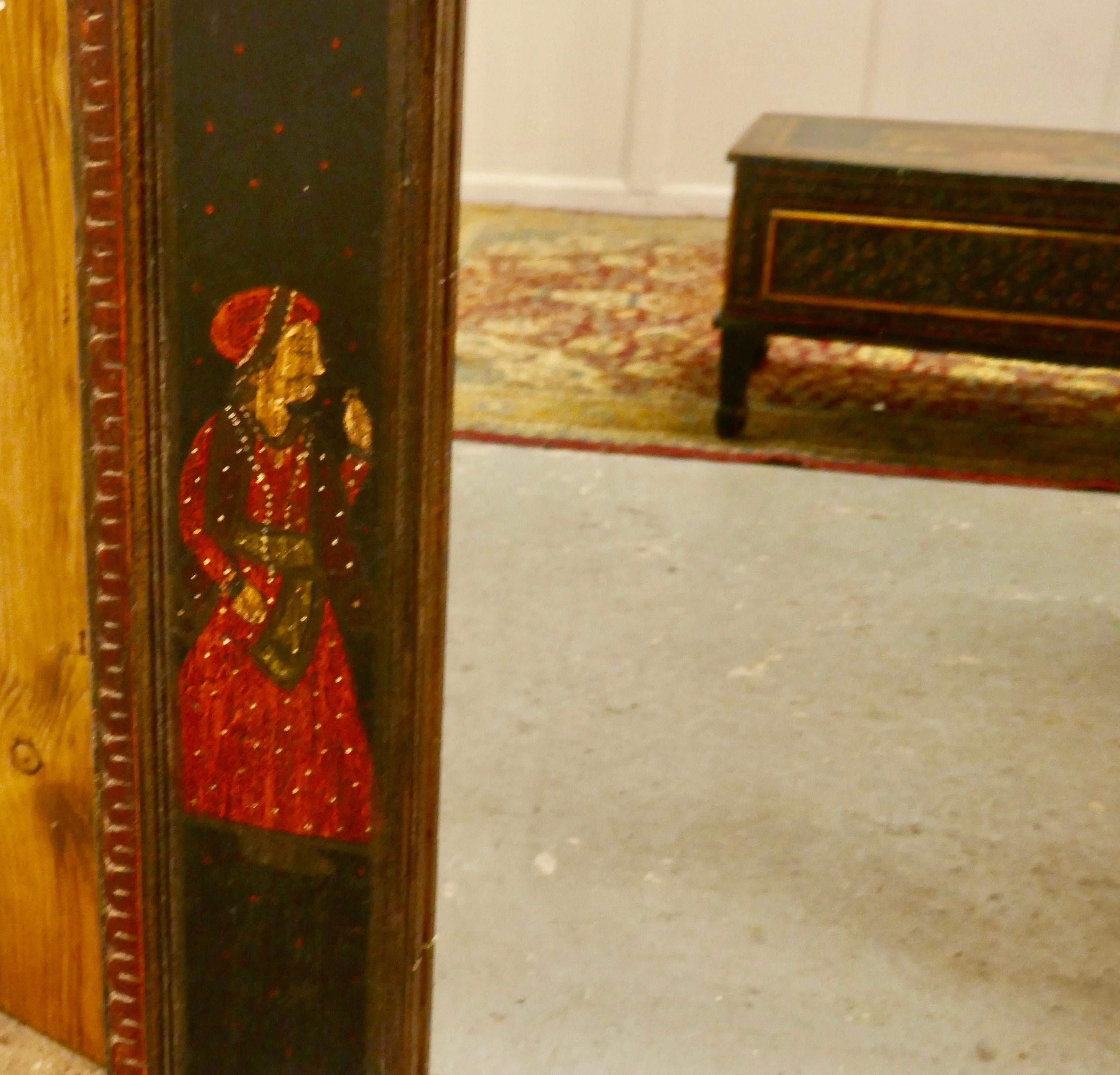 Anglo-Indian Folk Art Painted Wall Mirror 2