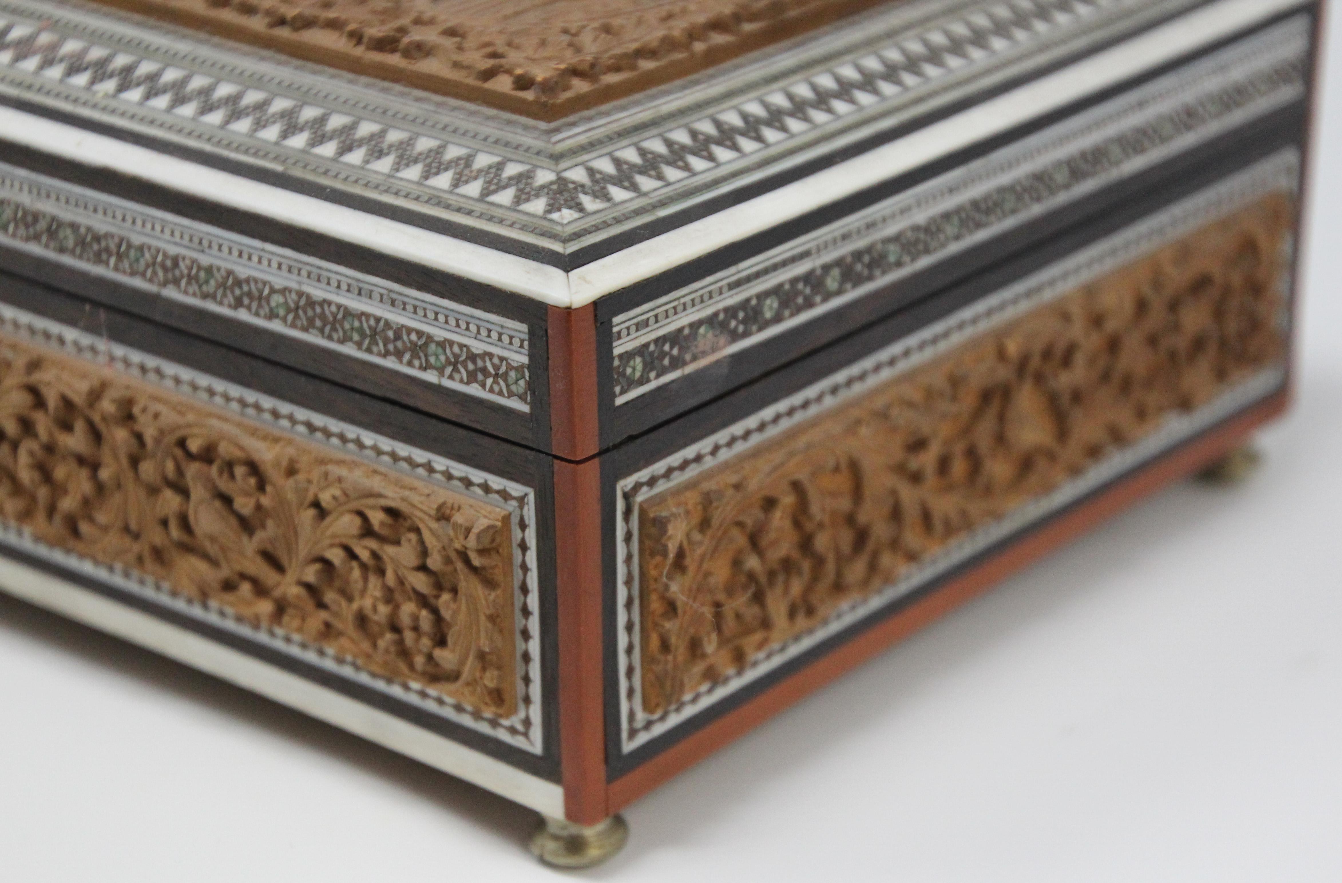 Anglo-Indian Footed Box with Lidded Compartments, 19th Century For Sale 2