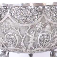 Anglo Indian Footed Silver Bowl