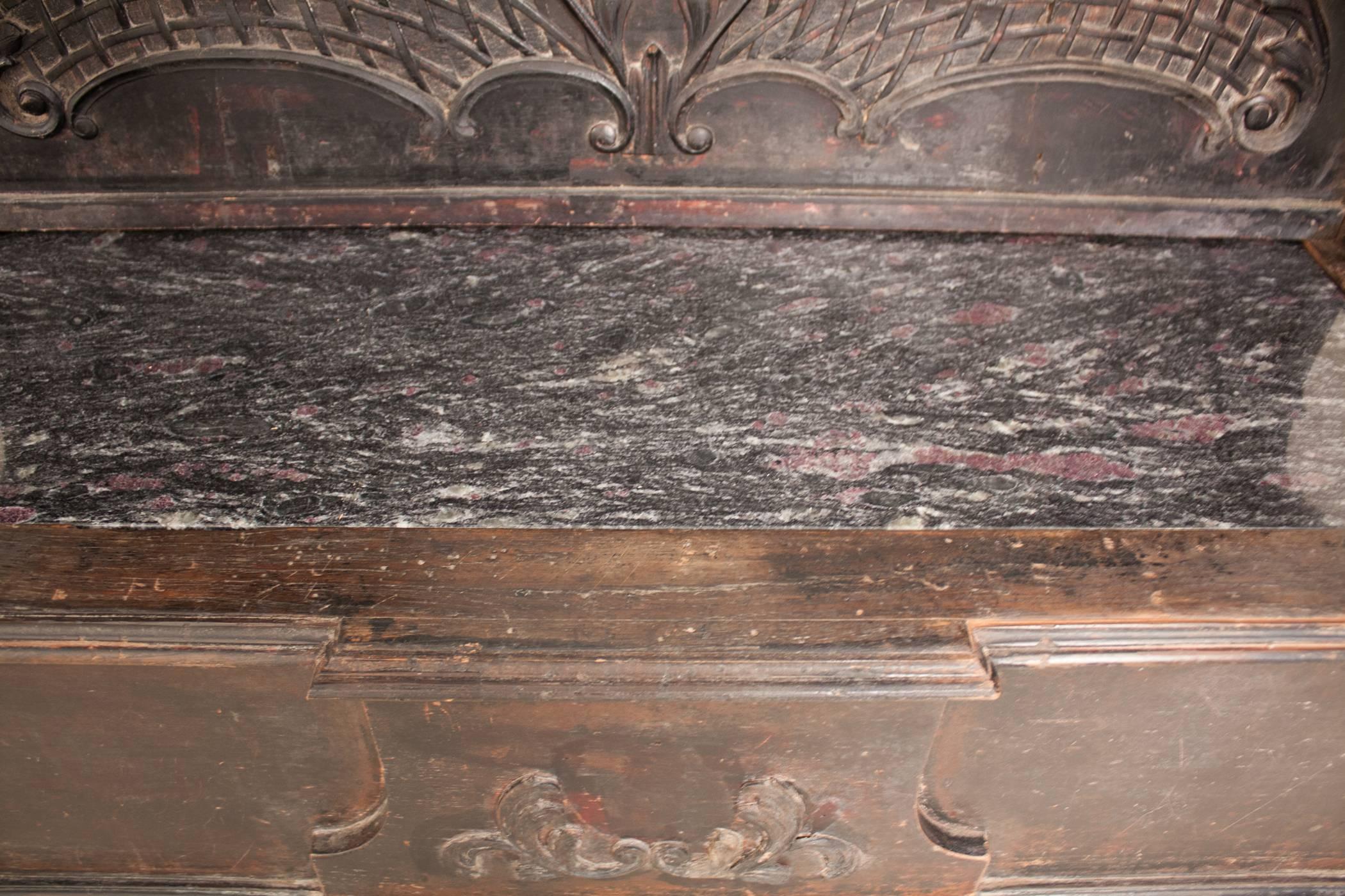 Miroir d'entrée anglo-indien avec banc 5