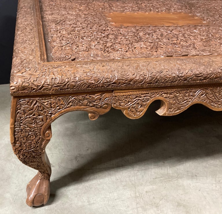 Asian Wood Hand Crafted Coffee Table For Sale 7