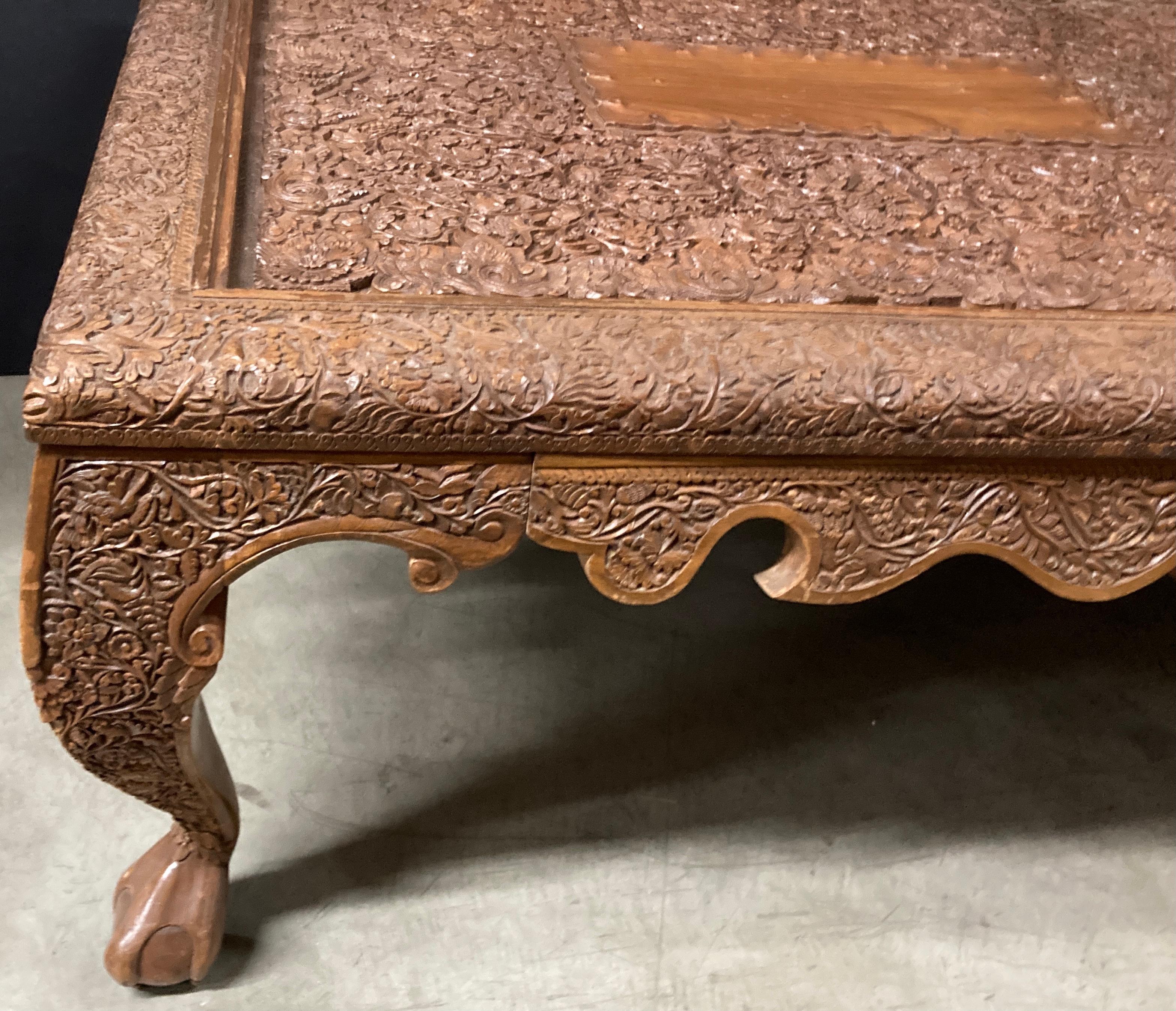 Asian Wood Hand Crafted Coffee Table For Sale 10