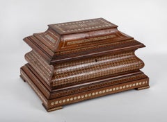 Anglo-Indian Hardwood Casket with Bone Inlay