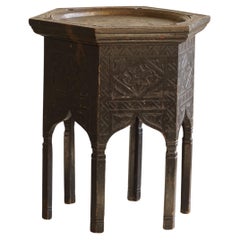 Antique Anglo-Indian, Hardwood Side Table in Hexagon Shape, Late 19th Century