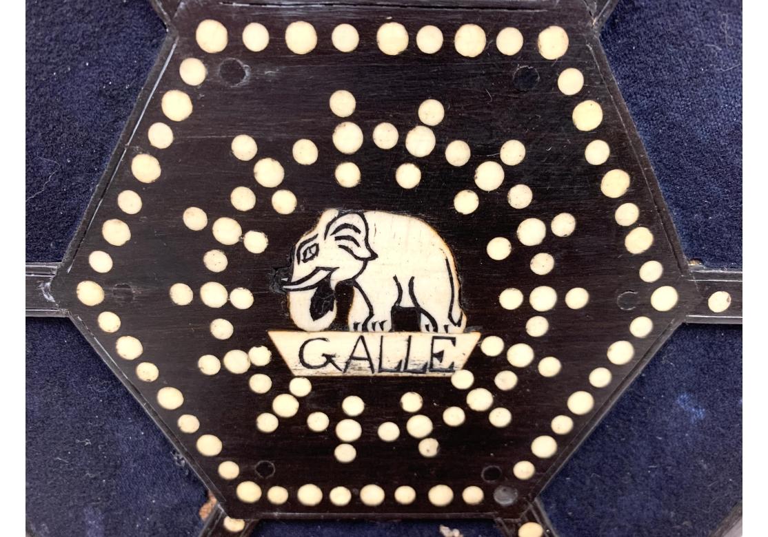 Anglo Indian Hexagonal Porcupine Quill & Bone Inlaid Box für die Wiederherstellung im Angebot 6