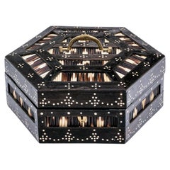 Anglo-Indian Hexagonal Porcupine Quill Box
