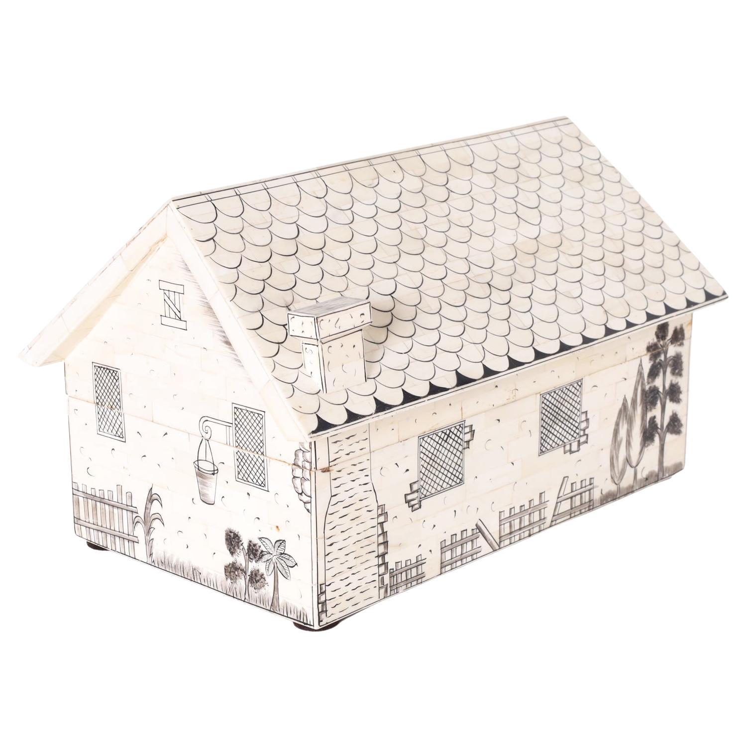 Anglo Indian House Form Bone Box