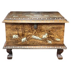 Anglo-Indian Inlaid Elephant Motif Box