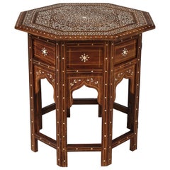 Anglo-Indian Inlaid Octagonal Folding Tea Table