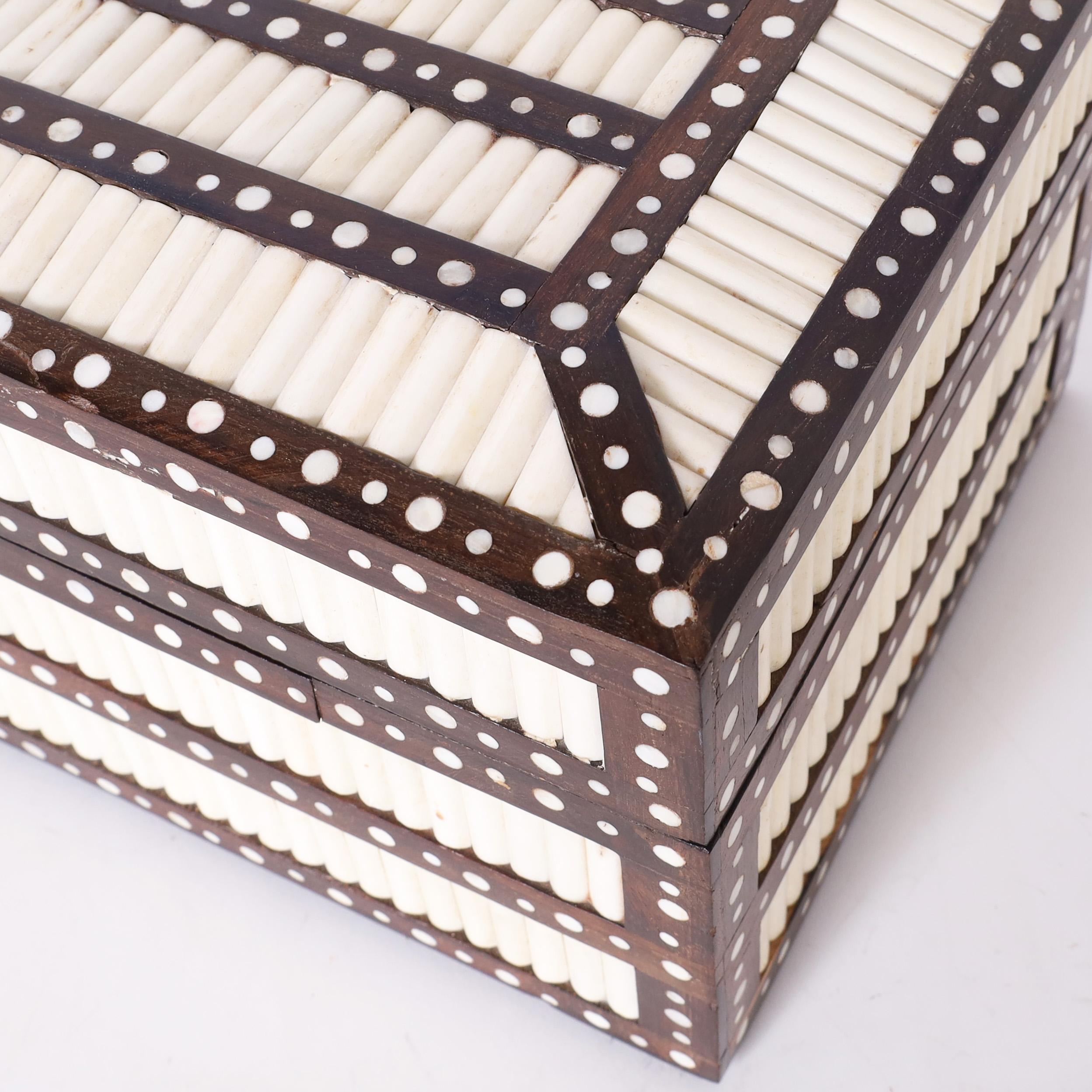 Contemporary Anglo Indian Inlaid Quill Box For Sale
