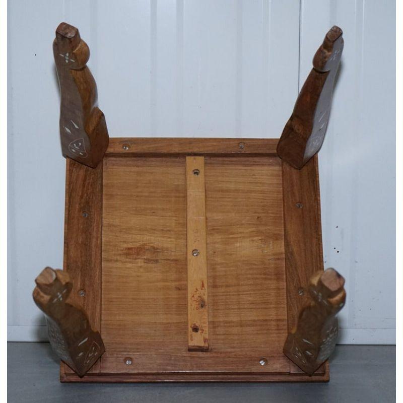 Anglo Indian Inlaid Teak Side Table For Sale 1
