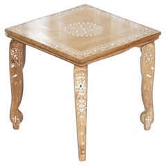 Anglo Indian Inlaid Teak Side Table