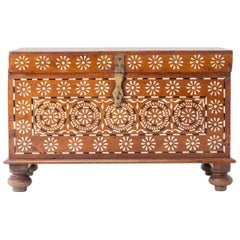 Anglo Indian Inlaid Teak Trunk