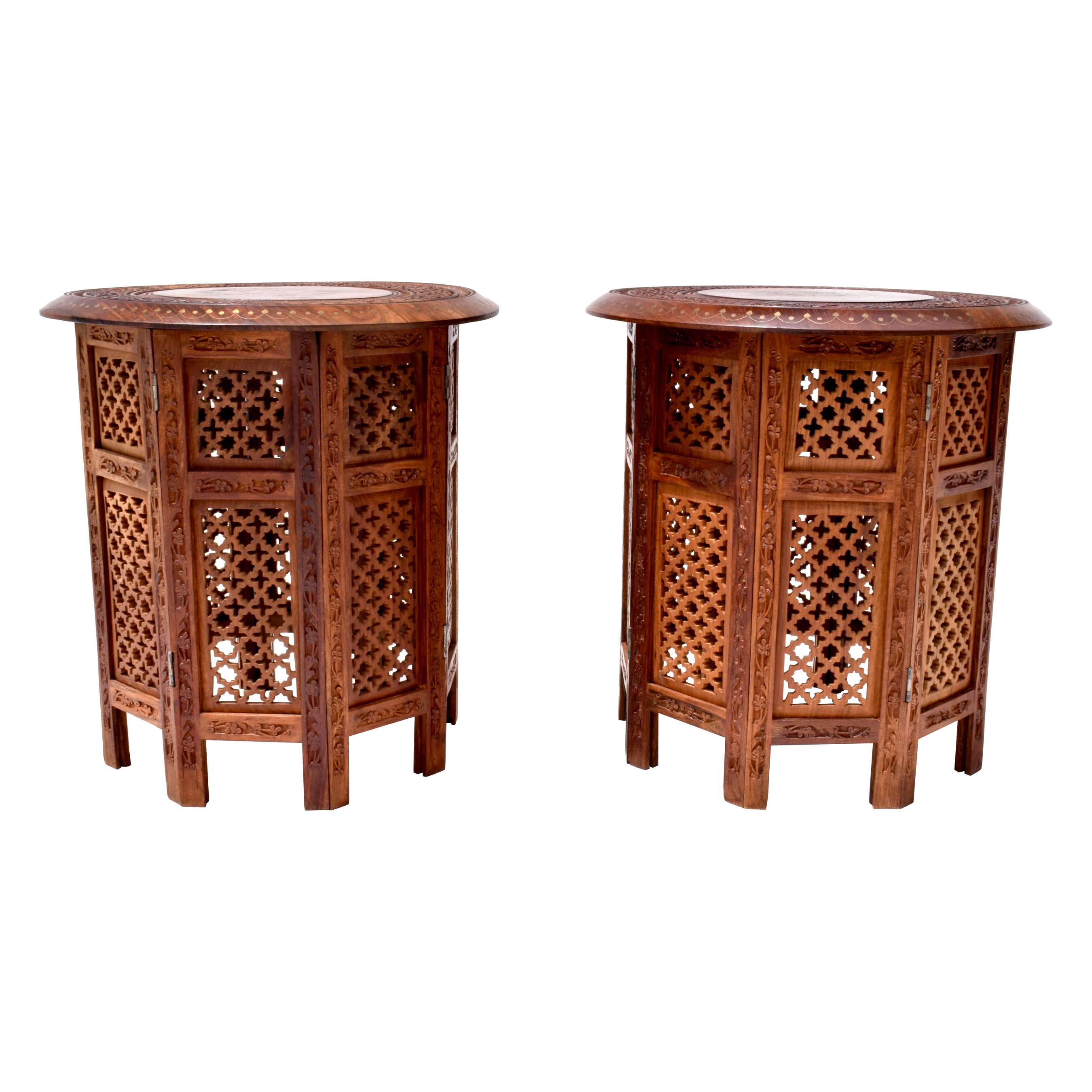 Anglo Indian Inlayed Stands, Pair