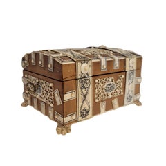 Anglo-Indian Jewerly box with ormolu fob for a clock , Victorian