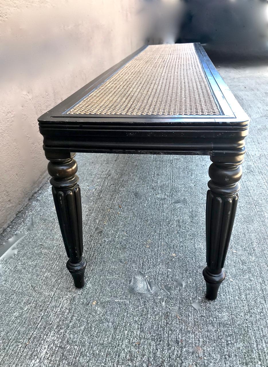 Cane Anglo-Indian Long Bench
