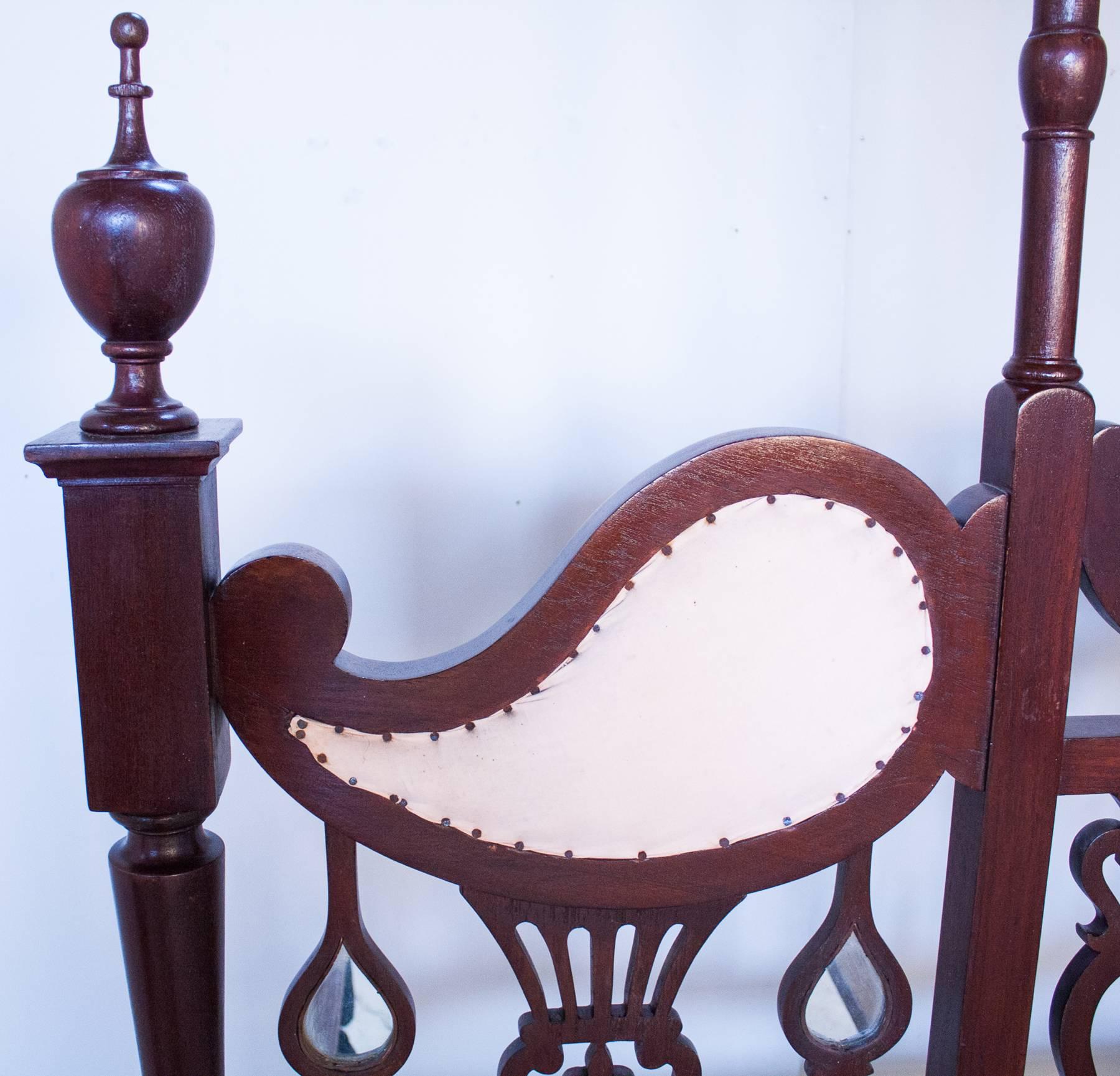 Mirror Anglo-Indian Mahogany Tester or Canopy Bed