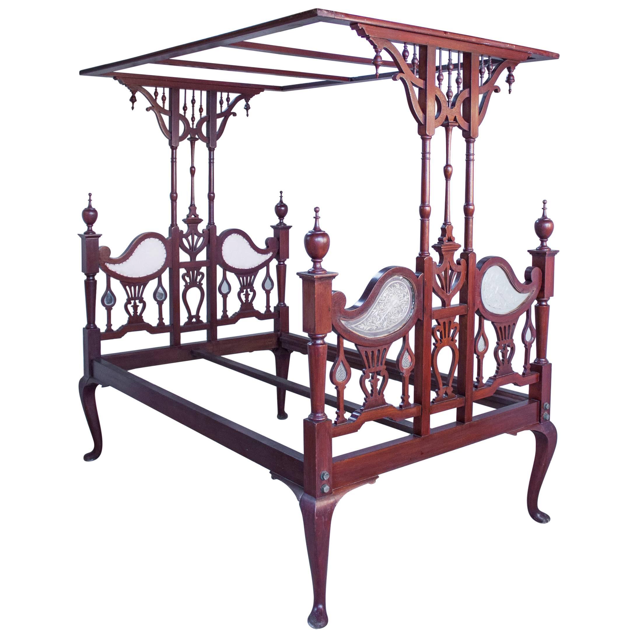 Anglo-Indian Mahogany Tester or Canopy Bed