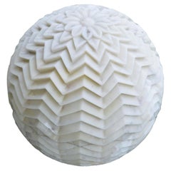 Anglo-Indian Marble Globe Light (18" dia), Outdoor Marble Lamp