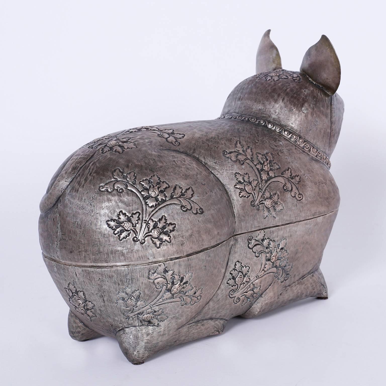 Anglo Indian Metal Cat Box For Sale 1