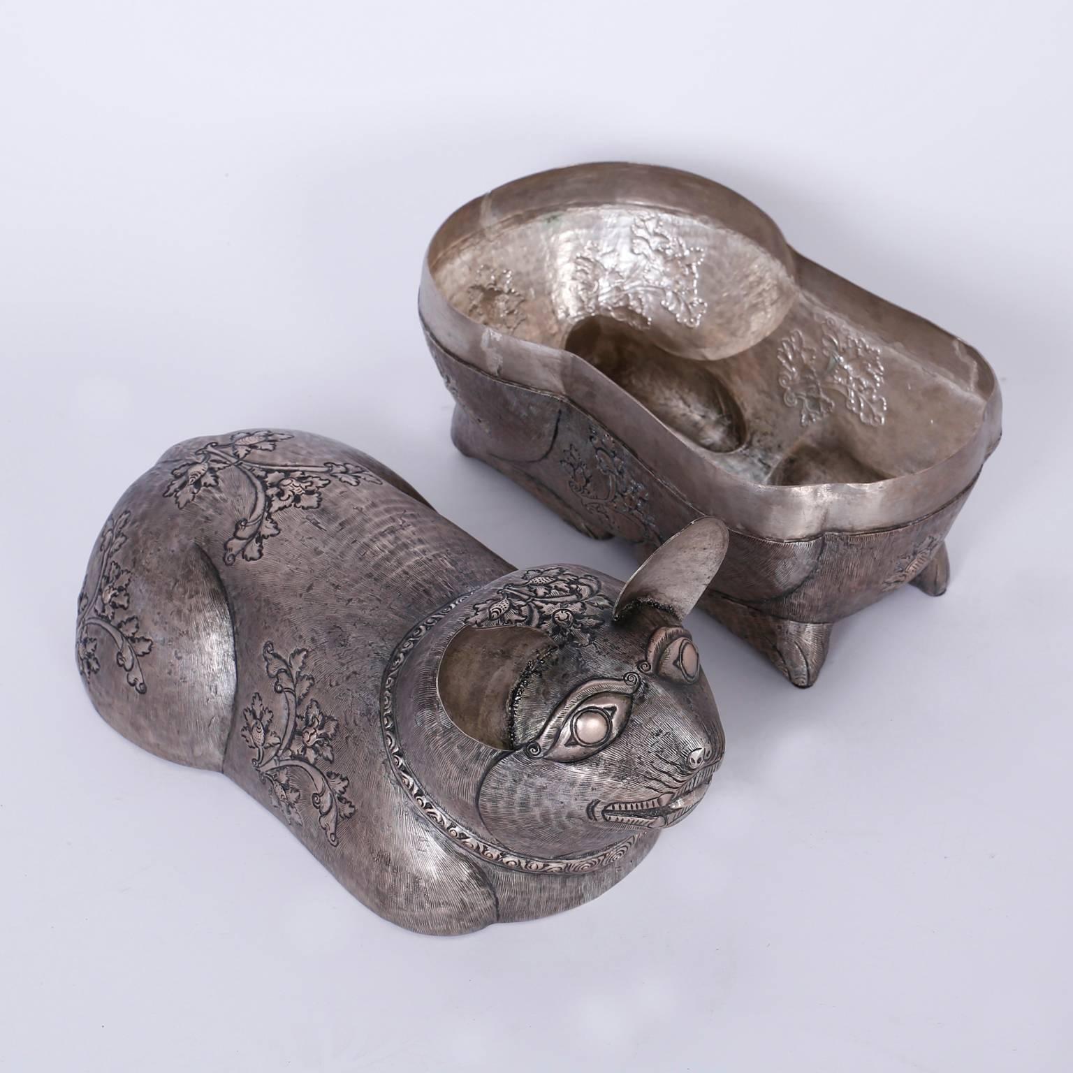 Anglo Indian Metal Cat Box For Sale 2