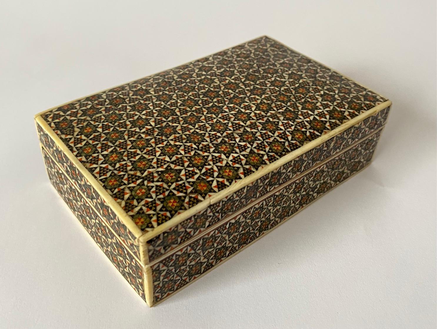 Anglo Indian Micro Mosaic Inlay Jewelry Box For Sale 1