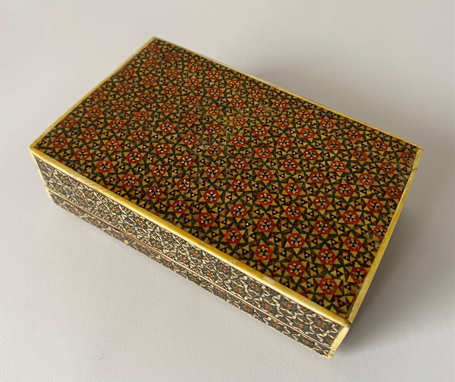 Anglo-Indian Anglo Indian Micro Mosaic Inlay Jewelry Box For Sale