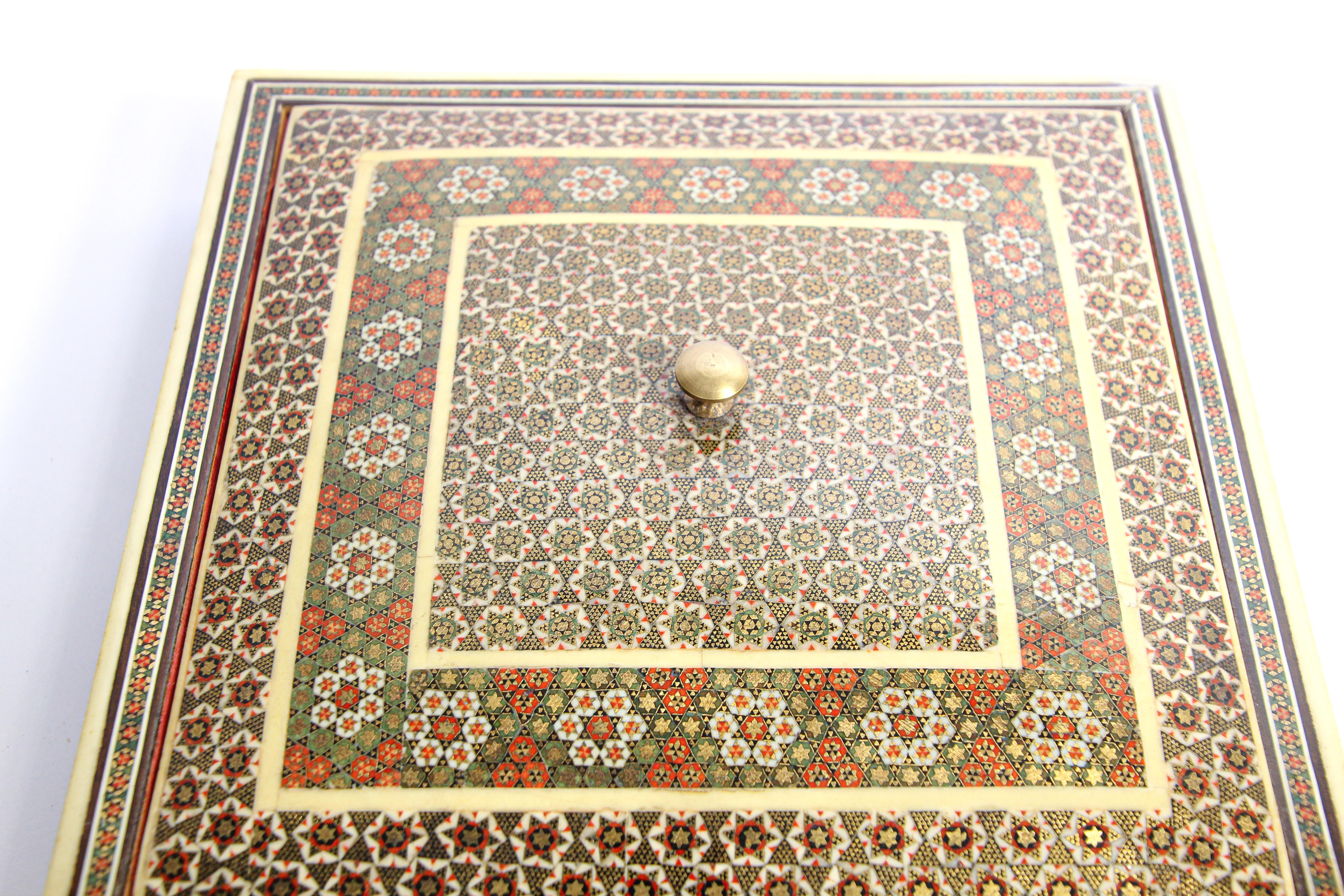 Agra Anglo Indian Micro Sadeli Mosaic Inlaid Jewelry Box