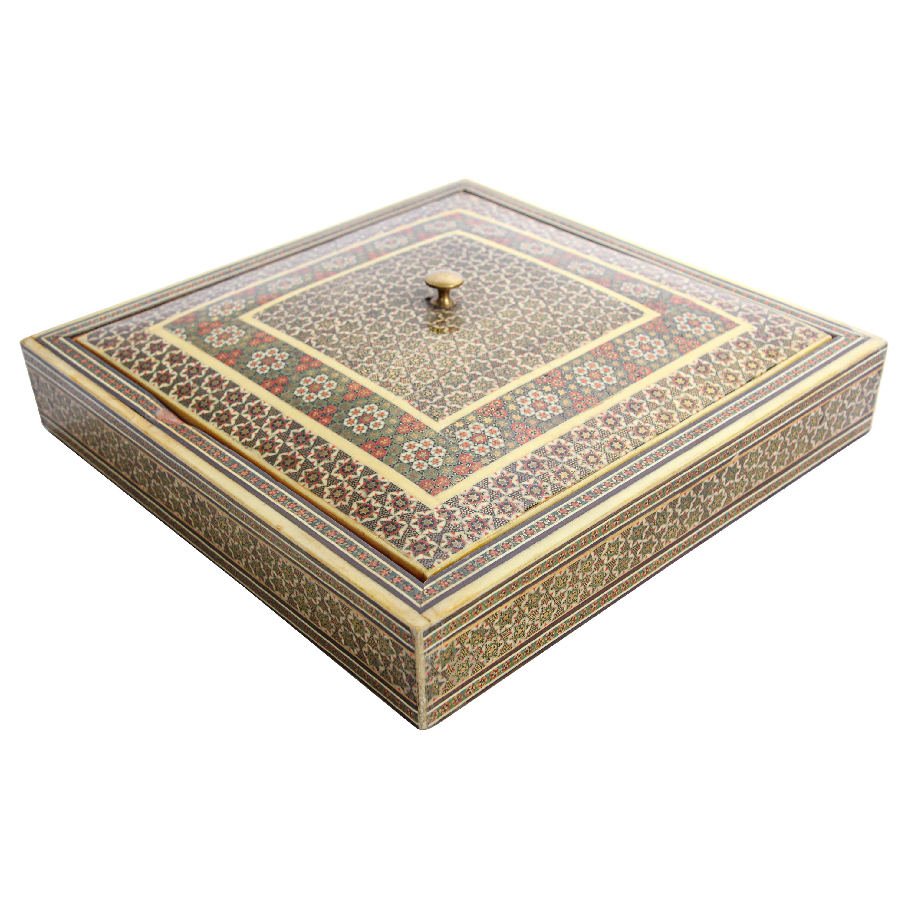 Anglo Indian Micro Sadeli Mosaic Inlaid Jewelry Box