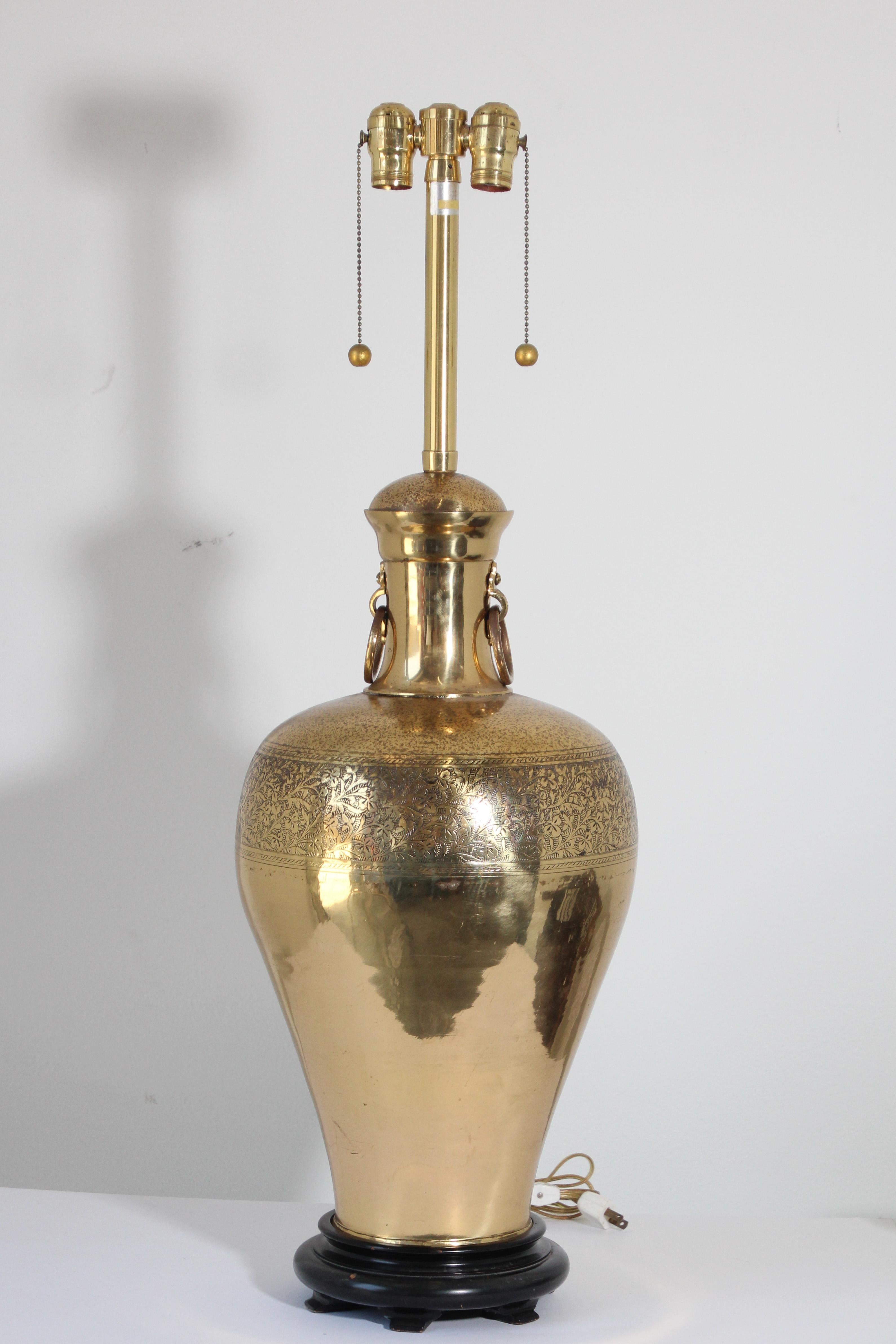 Anglo Indian Moorish Brass Table Lamp by Frederick Cooper For Sale 1