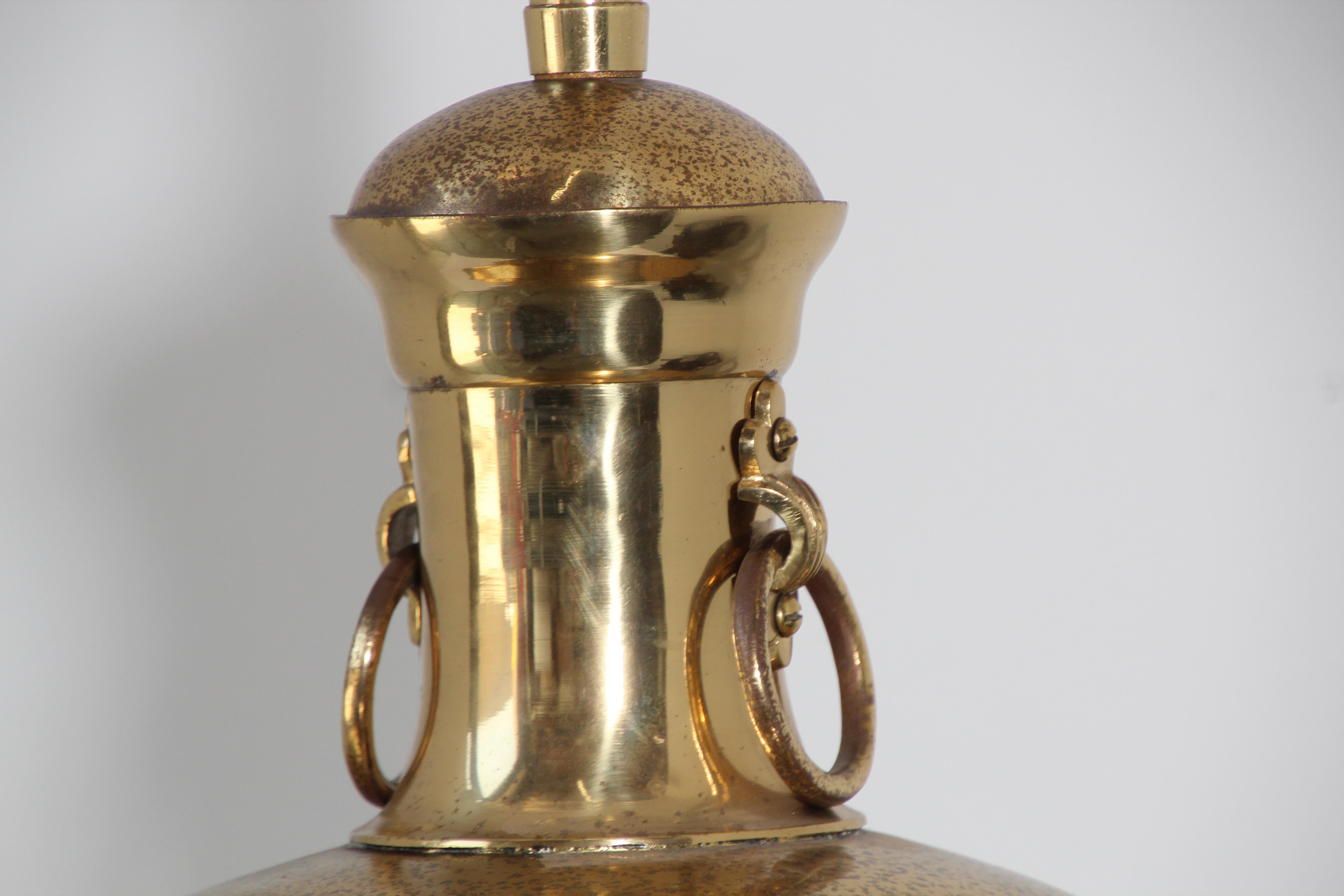 Anglo Indian Moorish Brass Table Lamp by Frederick Cooper For Sale 2