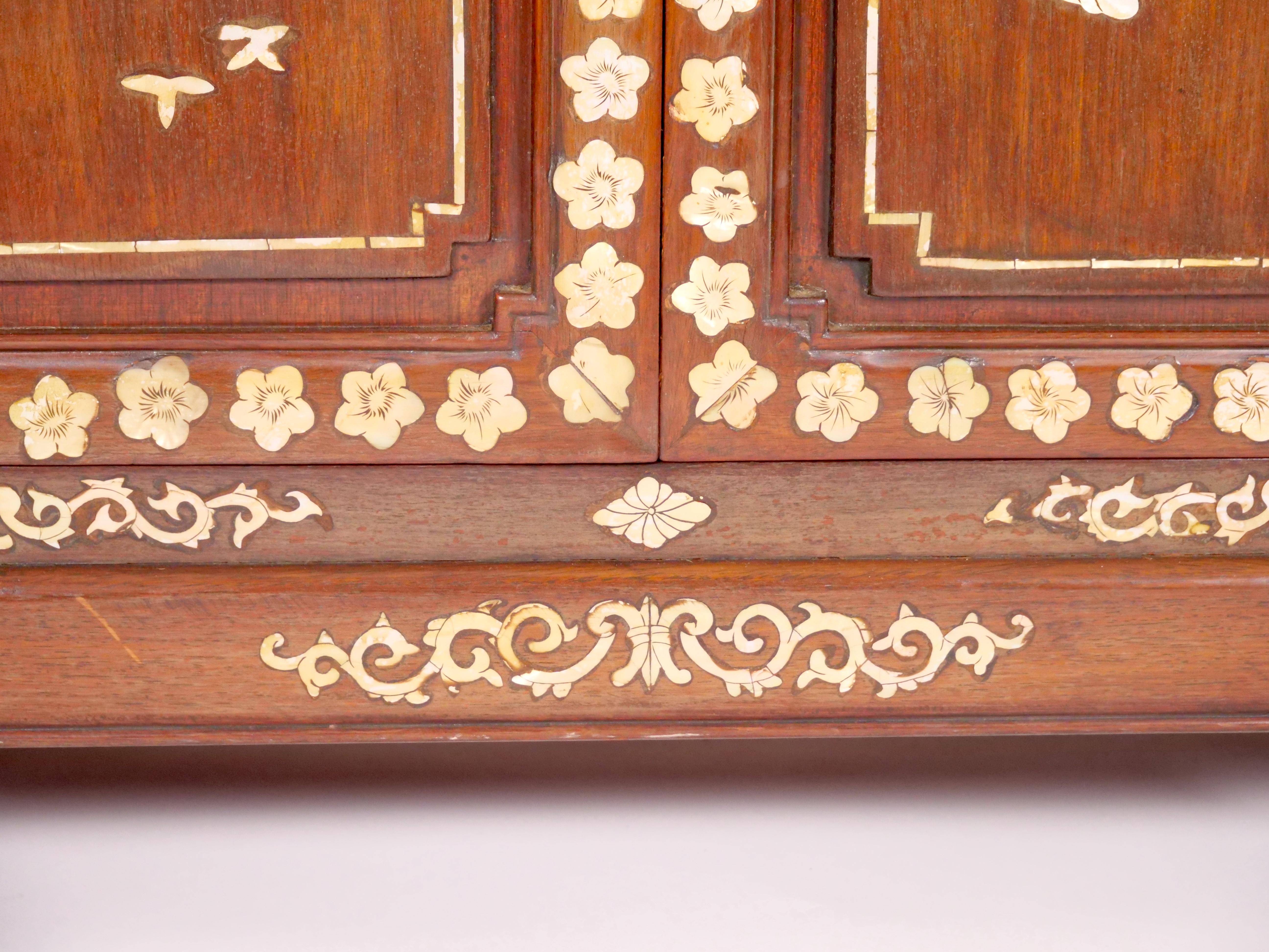 Mother-of-Pearl Anglo-Indian Mother-of-pearl Inlaid Bookcase / Display Cabinet  For Sale