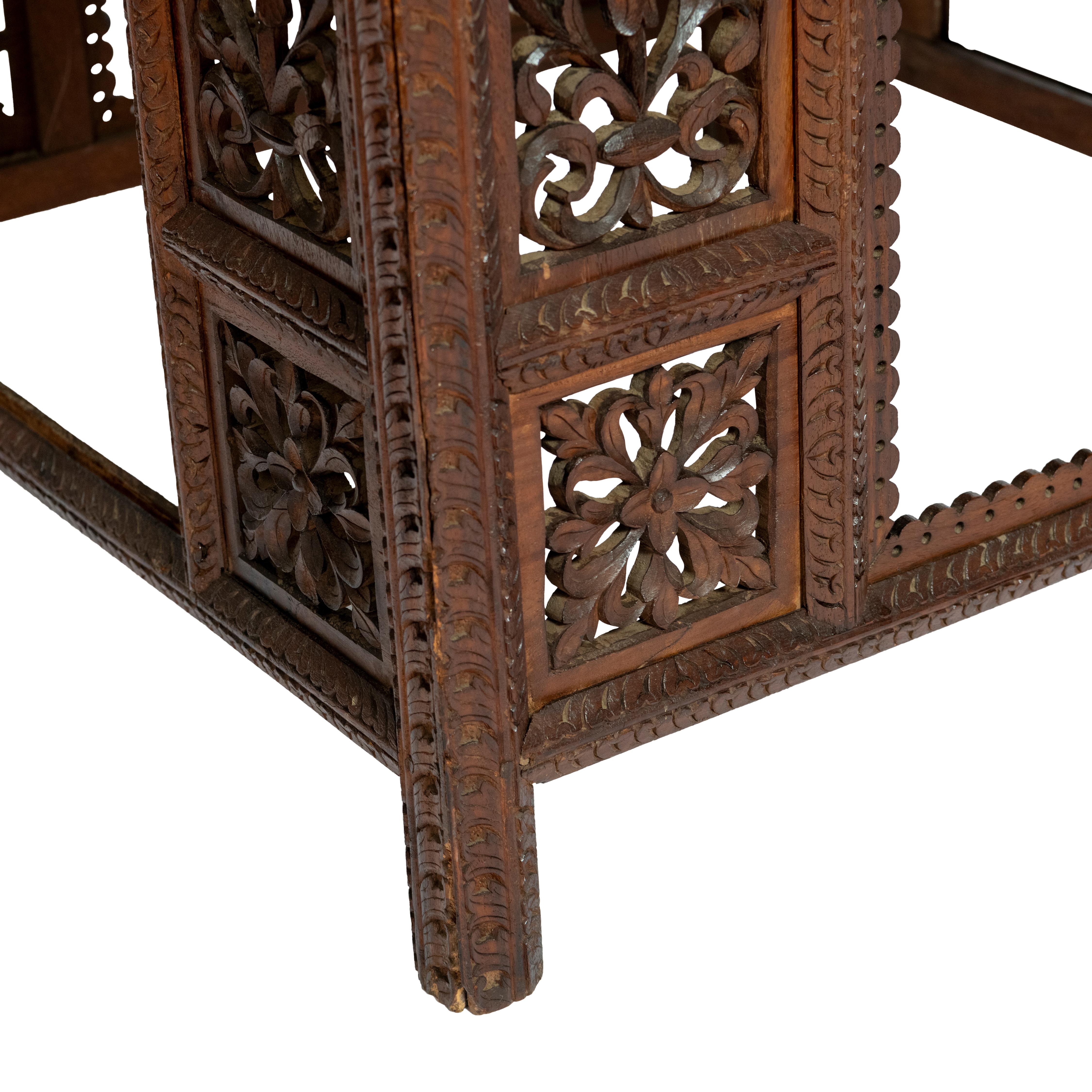 Anglo-Indian Occasional Table with Porcelain Panel, India circa 1890 In Good Condition For Sale In Knutsford, GB