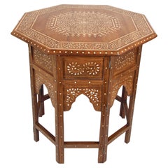 Anglo-Indian Octagonal Mughal Moorish Table with Inlay India