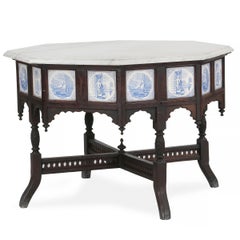 Anglo-Indian Octagonal Table with Marble Top