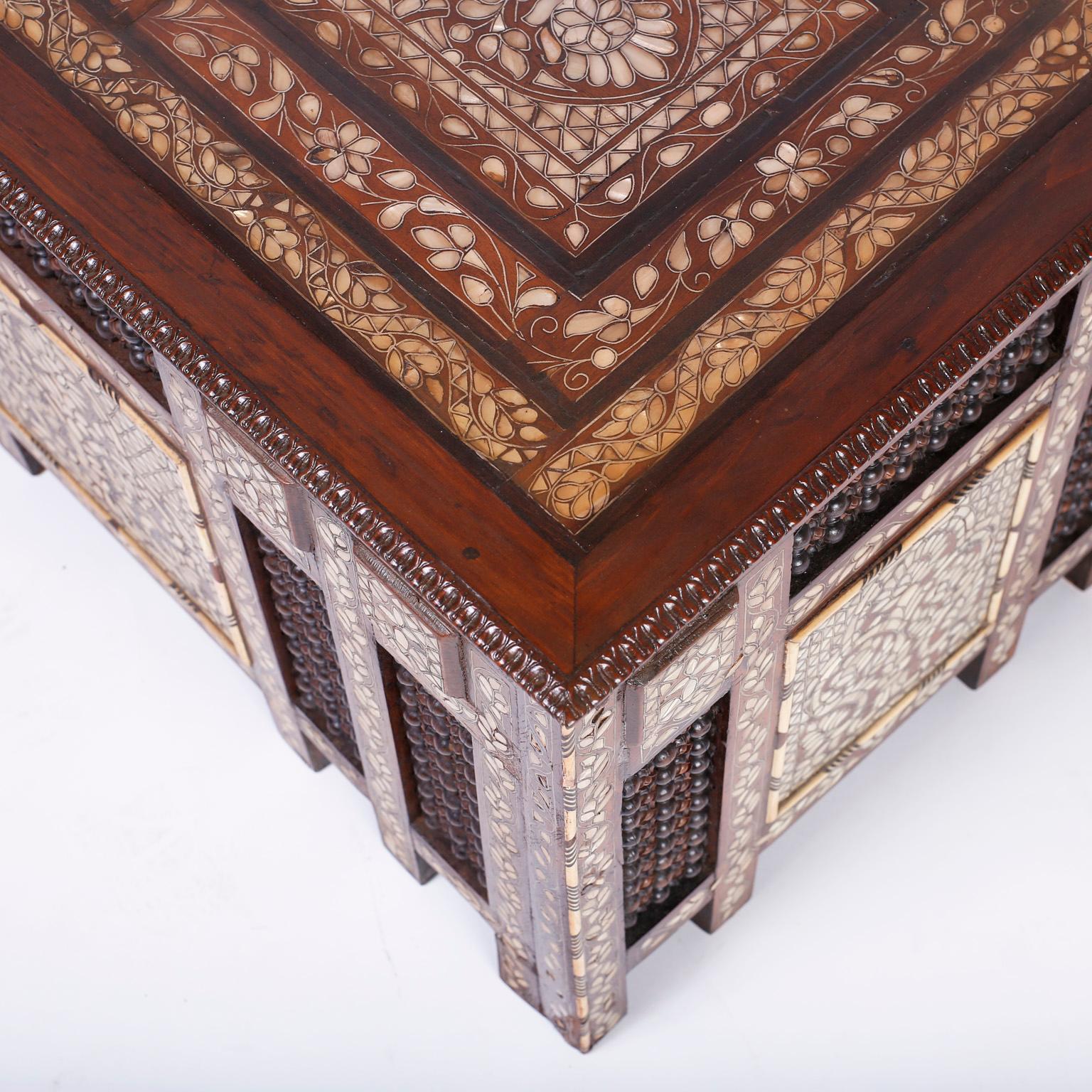 20th Century Anglo-Indian or Syrian Rectangular Inlaid Coffee Table