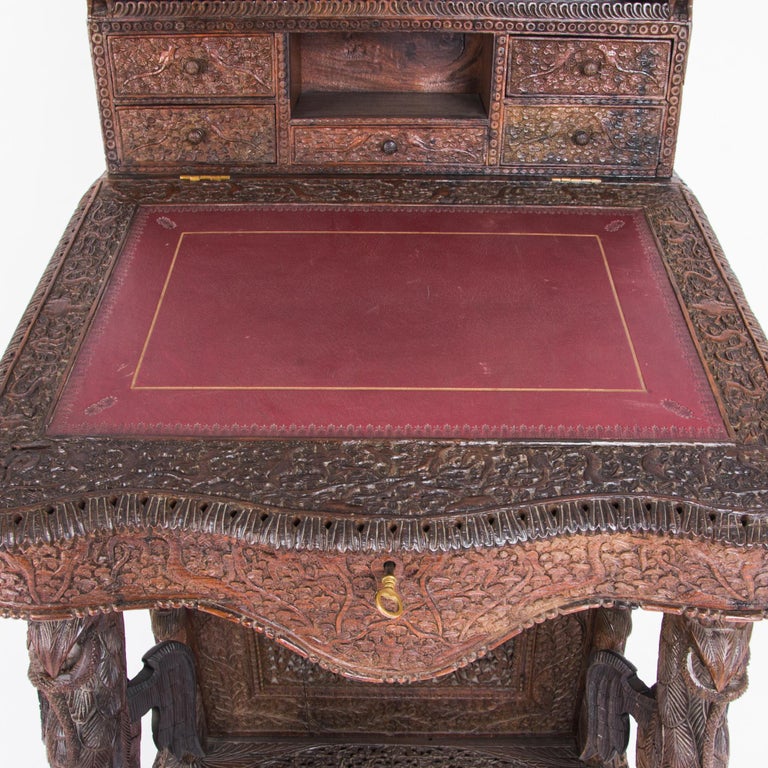Anglo Indian Ornamental Writing Desk For Sale 12