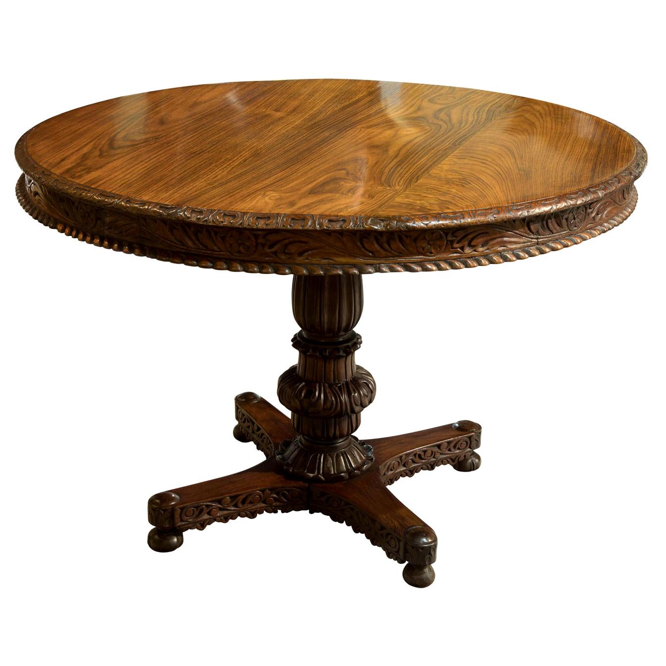 Anglo Indian Padauk Wood Centre Table, circa 1880 For Sale