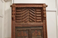 Anglo Indian Painted Doors in Original Frame, Wall Art
